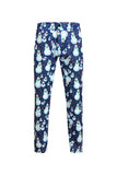 Notched Lapel One Button Blue Snowman Printed Men's Suits