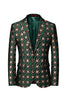 Load image into Gallery viewer, Silm Fit Notched Lapel Small Green Square Men&#39;s Formal Blazer