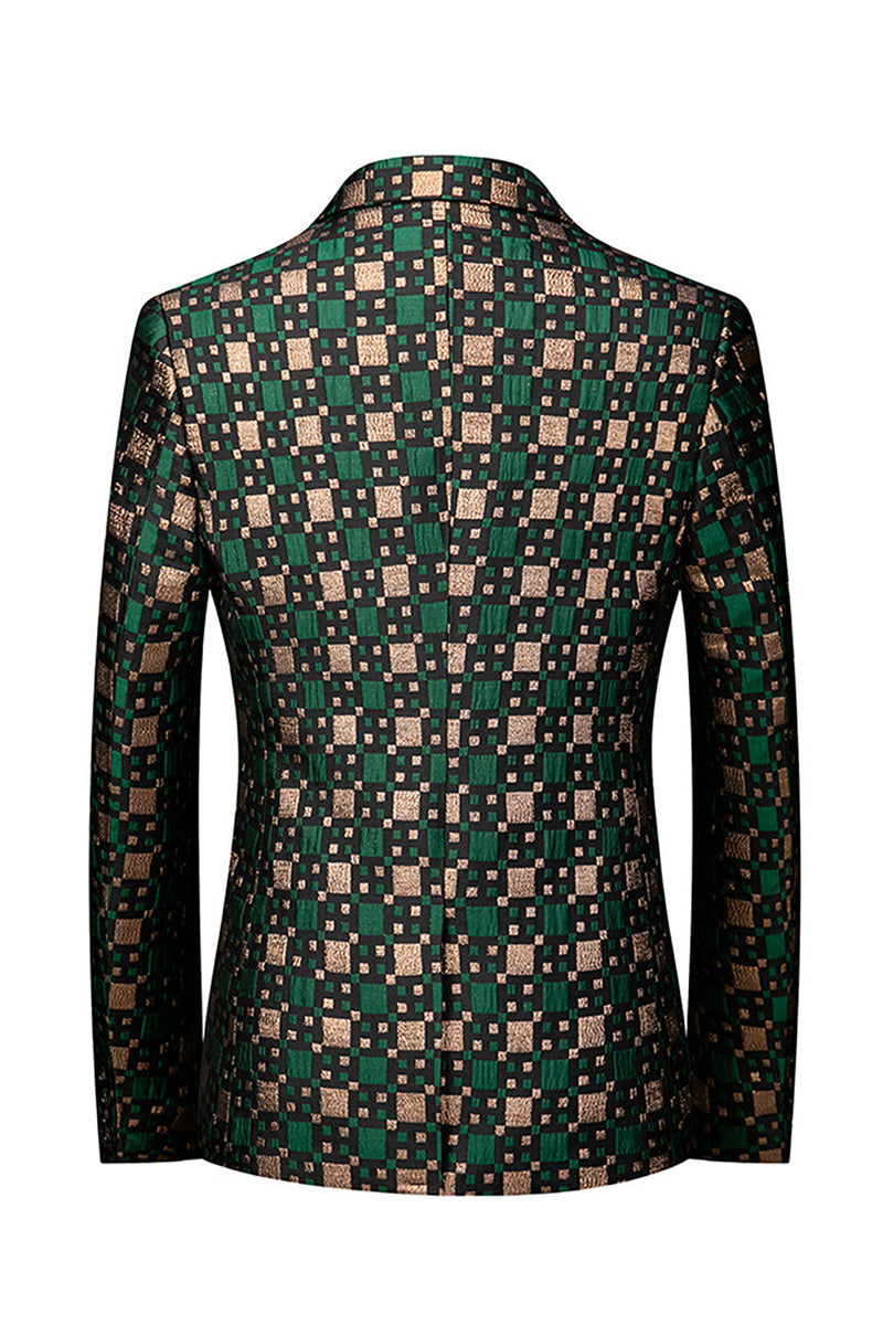 Load image into Gallery viewer, Silm Fit Notched Lapel Small Green Square Men&#39;s Formal Blazer