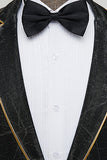 Silm Fit Notched Lapel One Button Black Men's Formal Suits