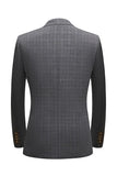 Silm Fit Notched Lapel Two Buttons Grey Men's Formal Suits