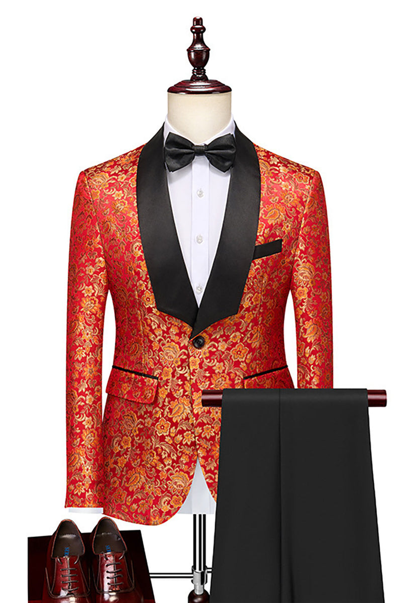 Load image into Gallery viewer, Orange Shawl Lapel 2 Piece Men&#39;s Formal Suits