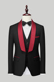 Black 3 Piece Shawl Lapel Men Suits