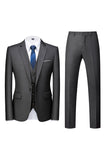 3 Piece Notched Lapel Green Men's Formal Suits