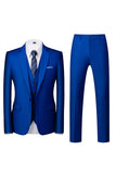 3 Piece Notched Lapel Green Men's Formal Suits