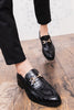 Load image into Gallery viewer, Black Slip-On Leather Monk Men&#39;s Shoes