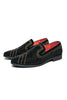 Load image into Gallery viewer, Black Beaded Slip-On Party Men&#39;s Shoes