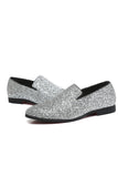 Black Sequined Slip-On Men's Shoes