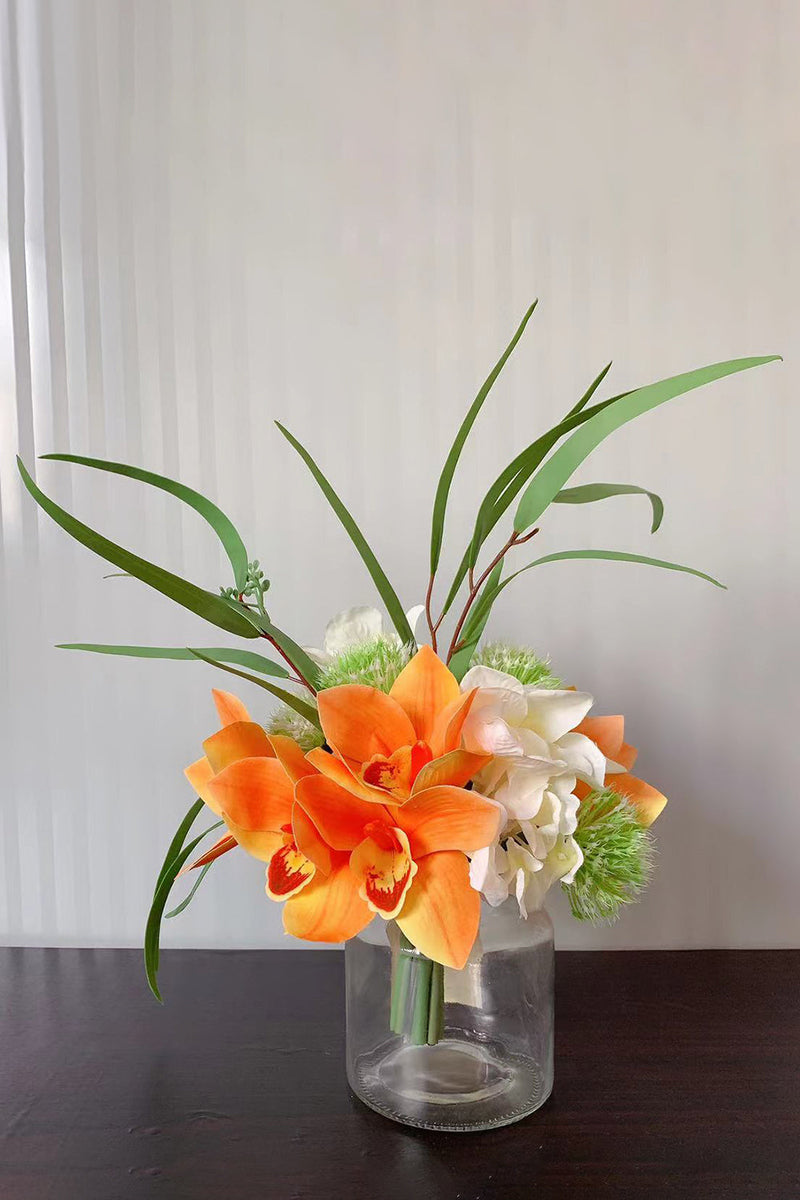 Load image into Gallery viewer, Orange Bridal or Bridesmaid Wedding Bouquet(Vase not Included)