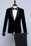 Black Velvet Men's Blazer for Party