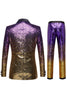 Load image into Gallery viewer, Ombre Sequins Purple Men&#39;s 2 Piece Slim Fit Notched Lapel Homecoming Suits
