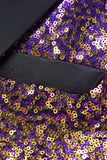 Ombre Sequins Purple Men's 2 Piece Slim Fit Notched Lapel Homecoming Suits