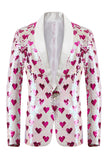 Pink Sequins Shawl Lapel Men's Blazer