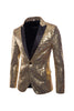 Load image into Gallery viewer, Sparkly Gold Notched Lapel Formal Blazer
