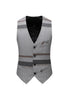 Load image into Gallery viewer, Grey Stripe Notched Lapel Men&#39;s 3 Pieces Suits