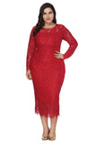 Plus Size Long Sleeves Wedding Guest Dress