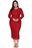 Plus Size Long Sleeves Wedding Guest Dress