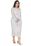 Plus Size Long Sleeves Wedding Guest Dress