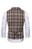 Load image into Gallery viewer, Shawl Collar LinkedIn Striped Double Breasted Brown Mens Suits Vest