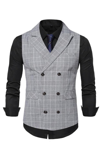 Lapel Collar Double Breasted Men's Casual Vest