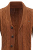 Load image into Gallery viewer, Brown Cable Knitted Long Sleeves Men&#39;s Cardigan Sweater