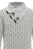 Grey Stand Collar Men's Pullover Sweater