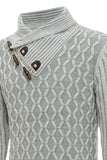 Grey Stand Collar Men's Pullover Sweater