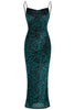 Load image into Gallery viewer, Dark Green Velvet Backless Formal Dress