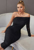 Load image into Gallery viewer, One Shoulder Little Black Dress with Ruffles