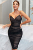 Load image into Gallery viewer, Bodycon Spaghetti Straps Black Short Cocktail Dress