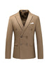 Load image into Gallery viewer, Khaki Double Breasted Notched Lapel 3 Piece Men&#39;s Suits