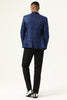 Load image into Gallery viewer, One Button Blue Shawl Lapel Jacquard Men&#39;s Formal Blazer