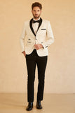 Blue Shawl Lapel Jacquard Men's Prom Blazer