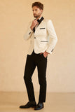 Blue Shawl Lapel Jacquard Men's Prom Blazer