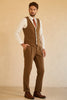 Load image into Gallery viewer, Peak Lapel Single Button Brown Men&#39;s Wedding Suits