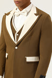 Brown Peak Lapel Single Button Men's Formal Suits