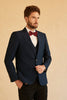 Load image into Gallery viewer, Peak Lapel Navy Wedding Men Suit