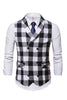 Load image into Gallery viewer, Shawl Collar Double Breasted Plaid Men&#39;s Suit Vest