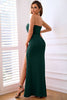 Load image into Gallery viewer, Sheath Sweetheart Black Formal Dress with Split Front