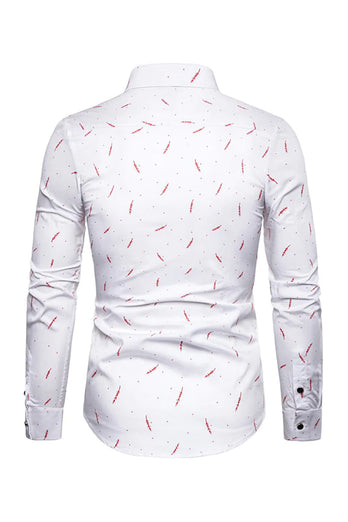 Feather Print Men's Long Sleeve Plus Size Shirt