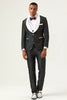 Load image into Gallery viewer, Navy Polka Dots Shawl Lapel 3 Piece Men&#39;s Formal Suits