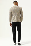 Sparkly Champagne Sequins Notched Lapel Men's Formal Blazer