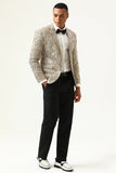 Sparkly Champagne Sequins Notched Lapel Men's Formal Blazer