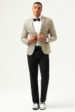 Sparkly Champagne Sequins Notched Lapel Men's Formal Blazer