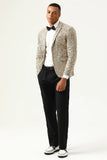 Sparkly Champagne Sequins Notched Lapel Men's Formal Blazer