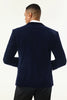 Load image into Gallery viewer, Dark Blue Velvet Peak Lapel Men&#39;s Formal Blazer