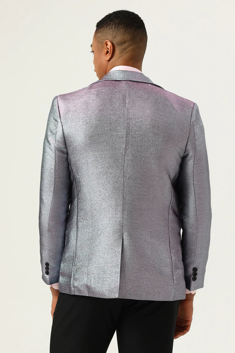 Load image into Gallery viewer, Glitter Grey Peak Lapel Men&#39;s Formal Blazer
