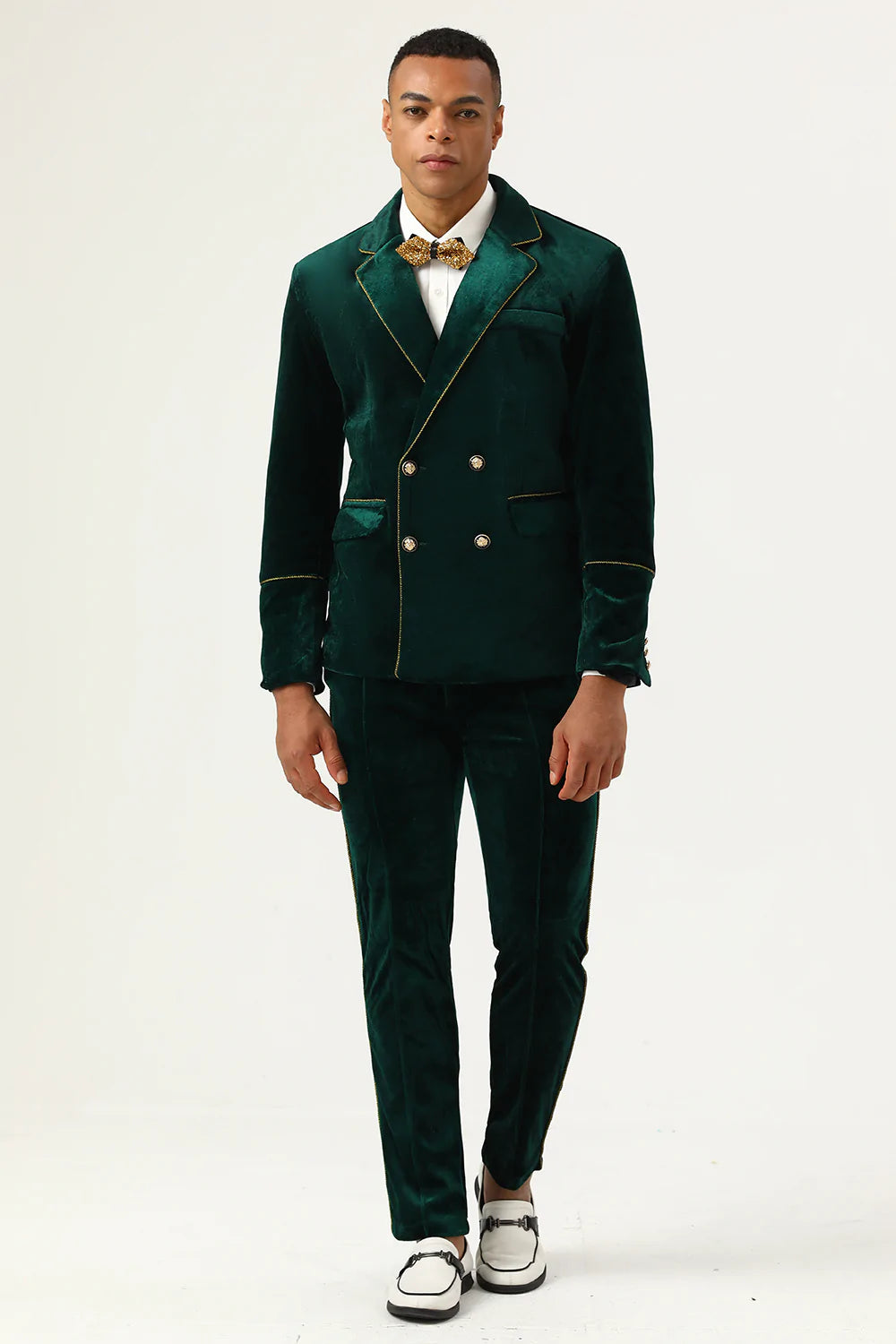 Dark Green Velvet 2 Piece Men's Formal Suits