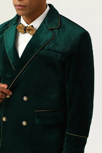 Dark Green Velvet 2 Piece Men's Formal Suits