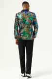 Sparkly Dark Green Sequins Men's Formal Blazer
